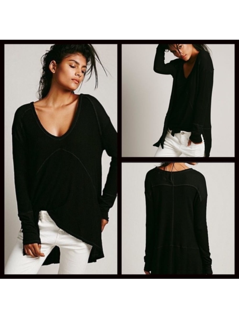 Free People Sunset Park Drippy Thermal Top